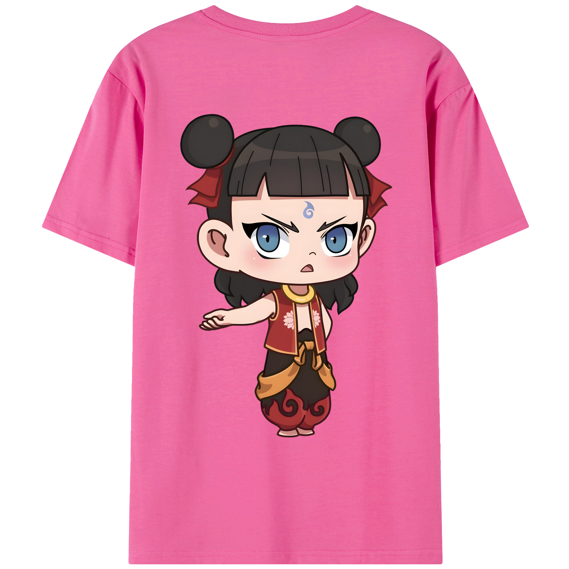 （画像用） Ne Zha 2 ナタ 魔童の大暴れ レディース半袖Tシャツ(バックプリント)